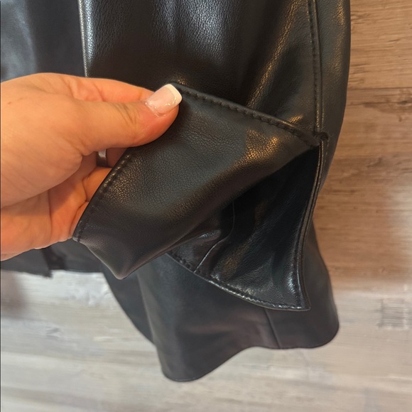 Chicos Black Leather Women's Jacket - Picture 6 of 9